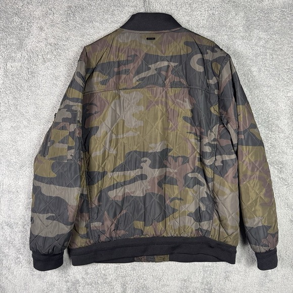 Calvin Klein Jacket Mens Large Quilted‎ Bomber Full Zip Camouflage Streetwear - Picture 9 of 11
